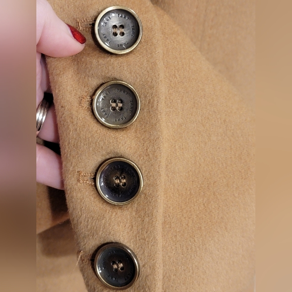 Tart Collection Tan Military Long Winter Coat Size M 100% Wool - Picture 7 of 15